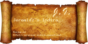 Jeremiás Indira névjegykártya